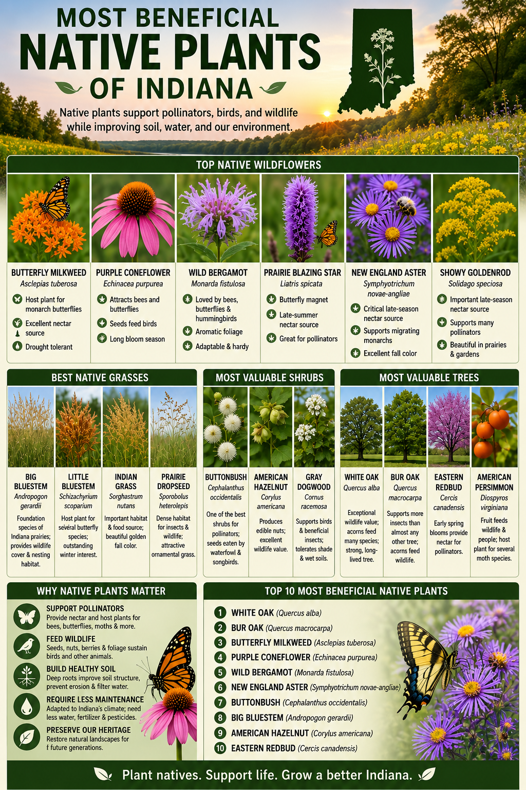Most Beneficial Native Plants of Indiana